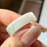 19.1mm A-Grade Natural Moss On Snow Jadeite Ring Band No.162532