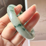 56.6mm A-Grade Natural Super Floral Jadeite Modern Round Bangle No.152196