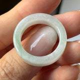 19.1mm A-Grade Natural Moss On Snow Jadeite Ring Band No.162532