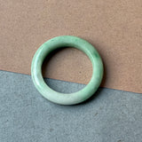 20.1mm A-Grade Natural Moss On Snow Jadeite Ring Band No.162531