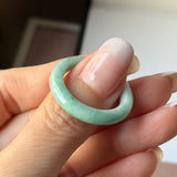 20.1mm A-Grade Natural Moss On Snow Jadeite Ring Band No.162531