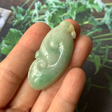 A-Grade Green Jadeite Ruyi Pendant No.220193