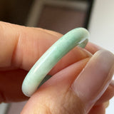 20.1mm A-Grade Natural Moss On Snow Jadeite Ring Band No.162531