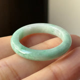 20.1mm A-Grade Natural Moss On Snow Jadeite Ring Band No.162531