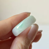 19.1mm A-Grade Natural Moss On Snow Jadeite Ring Band No.162533