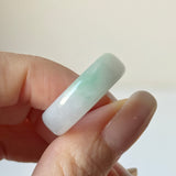 19.1mm A-Grade Natural Moss On Snow Jadeite Ring Band No.162533