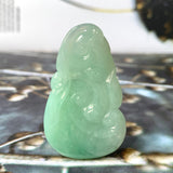 A-Grade Bluish Green Jadeite Ruyi Bat Pendant No.170915