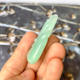 A-Grade Bluish Green Jadeite Ruyi Bat Pendant No.170915