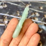 A-Grade Bluish Green Jadeite Ruyi Bat Pendant No.170915