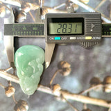 A-Grade Bluish Green Jadeite Ruyi Bat Pendant No.170915