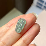 3.6 cts Icy A-Grade Natural Bluish Green Jadeite Leaf Shape No.130410