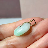 A-Grade Moss On Snow Jadeite M.Petals Lilac Flower Donut Pendant No.173005
