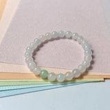 6.5mm Icy A-Grade Natural Light Lavender Jadeite Bracelet No.190472