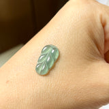 3.6 cts Icy A-Grade Natural Bluish Green Jadeite Leaf Shape No.130410