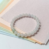 6.5mm Icy A-Grade Natural Light Lavender Jadeite Bracelet No.190472