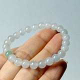 6.5mm Icy A-Grade Natural Light Lavender Jadeite Bracelet No.190472