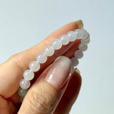 6.5mm Icy A-Grade Natural Light Lavender Jadeite Bracelet No.190472