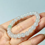 6.5mm Icy A-Grade Natural Light Lavender Jadeite Bracelet No.190472