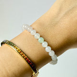 6.5mm Icy A-Grade Natural Light Lavender Jadeite Bracelet No.190472