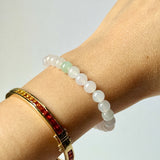 6.5mm Icy A-Grade Natural Light Lavender Jadeite Bracelet No.190472
