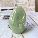 A-Grade Light Green Jadeite Ruyi Pendant No.171065