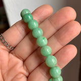 9.2mm A-Grade Natural Apple Green Jadeite Beaded Bracelet No. 190526