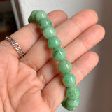 9.2mm A-Grade Natural Apple Green Jadeite Beaded Bracelet No. 190526