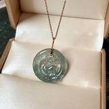 Icy A-Grade Blue Jadeite Deer Pendant No. 172413