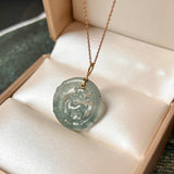 Icy A-Grade Blue Jadeite Deer Pendant No. 172413