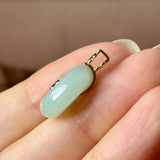 A-Grade Moss On Snow Jadeite D.Petals Lilac Flower Donut Pendant No.173006