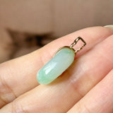 A-Grade Moss On Snow Jadeite D.Petals Lilac Flower Donut Pendant No.173006