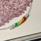 SOLD OUT: A-Grade Natural Rainbow Jadeite Mini Bagel Pieces No.172686