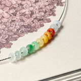 SOLD OUT: A-Grade Natural Rainbow Jadeite Mini Bagel Pieces No.172686