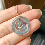 Icy A-Grade Blue Jadeite Deer Pendant No. 172413