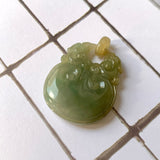 A-Grade Yellow Green Jadeite Ruyi Pendant No.170856