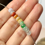 SOLD OUT: A-Grade Natural Rainbow Jadeite Mini Bagel Pieces No.172686
