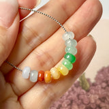 SOLD OUT: A-Grade Natural Rainbow Jadeite Mini Bagel Pieces No.172686