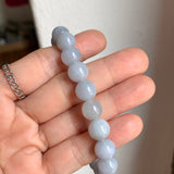 9.5mm A-Grade Natural Bluish Purple Jadeite Beaded Bracelet No. 190527