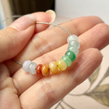 SOLD OUT: A-Grade Natural Rainbow Jadeite Mini Bagel Pieces No.172686