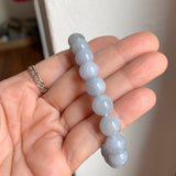 9.5mm A-Grade Natural Bluish Purple Jadeite Beaded Bracelet No. 190527