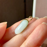 A-Grade Moss On Snow Jadeite D.Petals Lilac Flower Donut Pendant No.173007