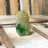 A-Grade Light Yellowish Green Jadeite Ruyi Pendant No.170972