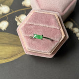 0.42 cts Icy A-Grade Natural Apple Green Jadeite Saddle No.130499