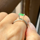0.42 cts Icy A-Grade Natural Apple Green Jadeite Saddle No.130499