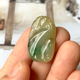 A-Grade Light Yellowish Green Jadeite Ruyi Pendant No.170972