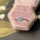 1cts Icy A-Grade Natural Floral Bluish Lavender Jadeite Oval Cabochon No.130500
