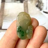 A-Grade Light Yellowish Green Jadeite Ruyi Pendant No.170972