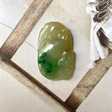 A-Grade Light Yellowish Green Jadeite Ruyi Pendant No.170972