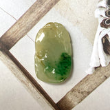A-Grade Light Yellowish Green Jadeite Ruyi Pendant No.170972