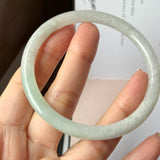 59.3mm A-Grade Natural Light Green Lavender Jadeite Traditional Round Slim Cut Bangle No.152116